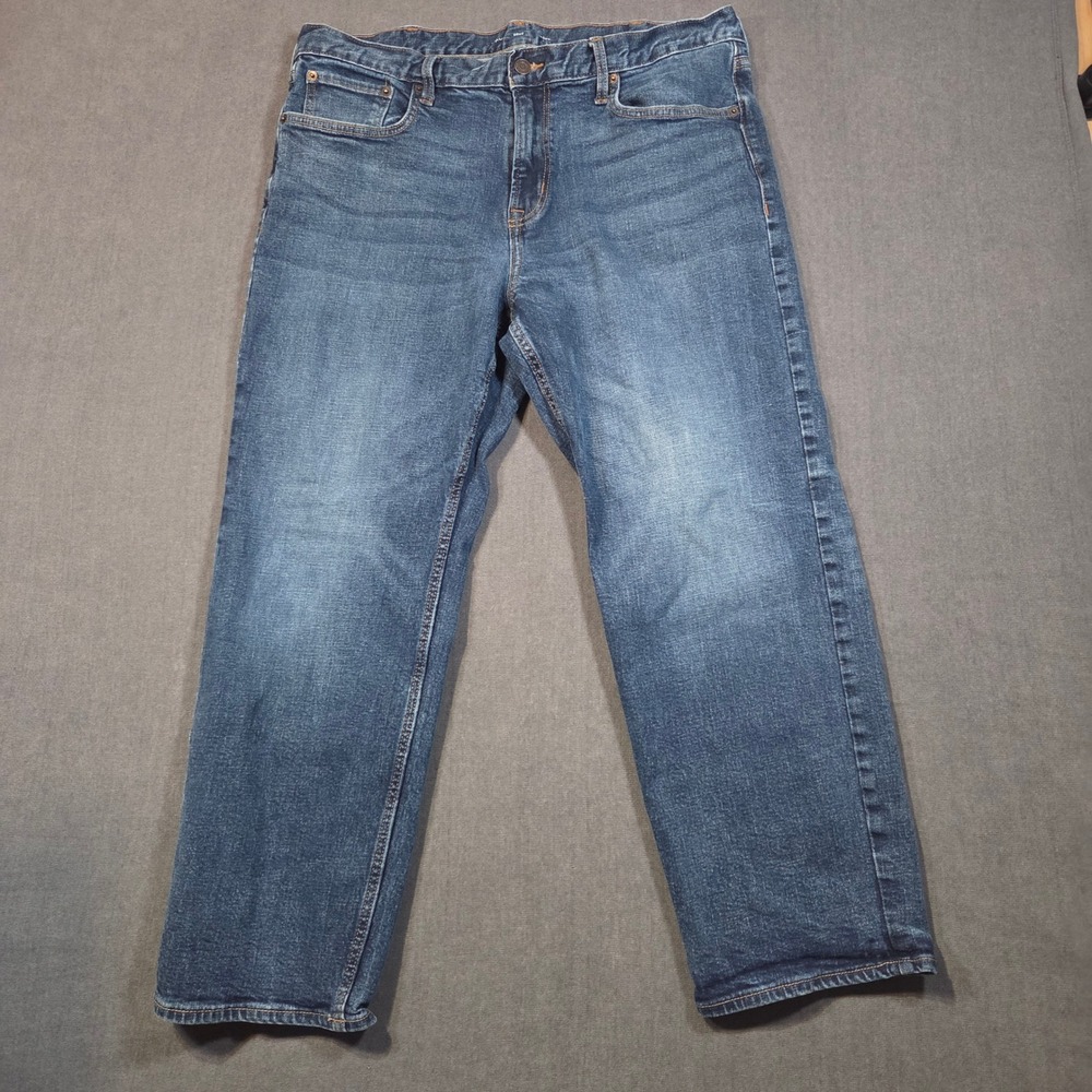 Old Navy Basic Loose Jeans Mens 38x30 Dark Wash Straight Leg Stretch Denim